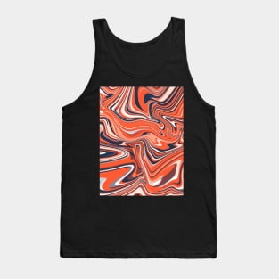 Orange Liquid Marble Tank Top